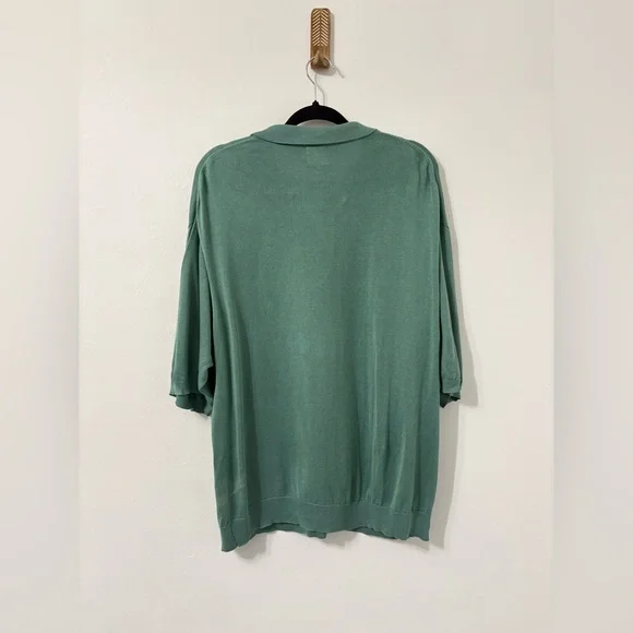 Latitude Northern Isles Silk Cotton Blend Green Polo shirt Sz L - Picture 2 of 4